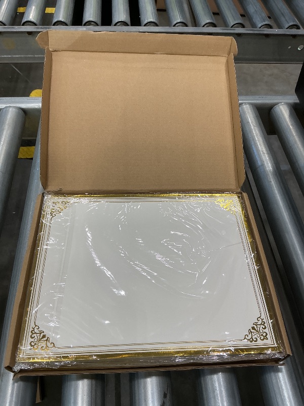 Photo 1 of 200 Sheet Gold Foil Award Certificate Paper Bulk 8.5 x 11 in for Printing Customizable Blank Cardstock Gold Border Certificate Laser and Inkjet Printer Friendly for Graduation Diploma Achievement