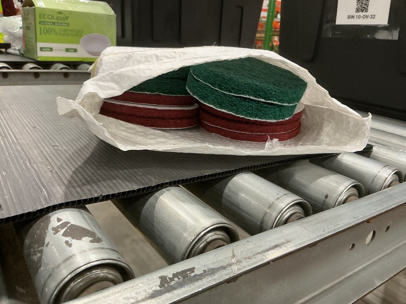 Photo 1 of 20 Pieces Scrub Pads Drill Power Brush Tile Scrubber Scouring Pads Cleaning Kit Including 2 Kinds of Abrasive Buffing Pads Replacement for Home Kitchen House Indoor Outdoor Cleaning (5 Inch)