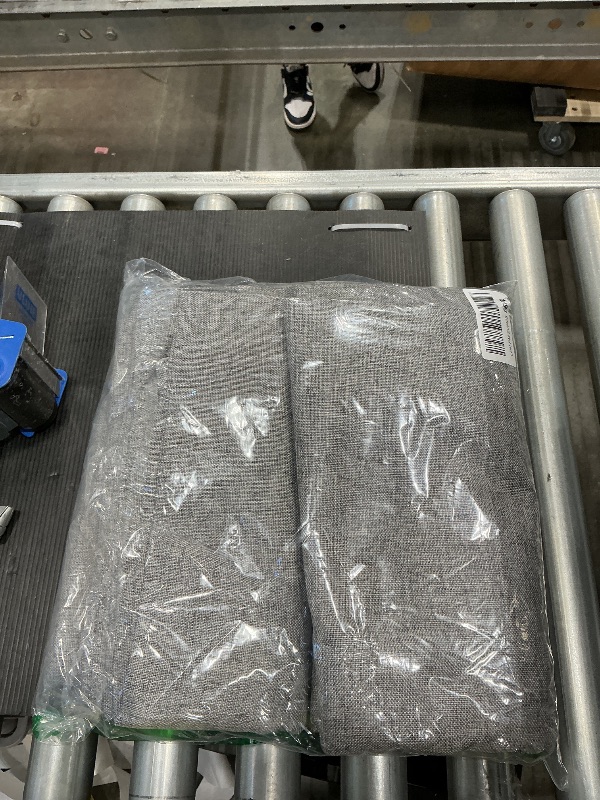 Photo 1 of 100% Blackout Shield Linen Blackout Curtains for Bedroom 102 Inches Long, Back Tab/Rod Pocket Living Room Drapes, Thermal Insulated Blackout Curtains 2 Panels Set, 50" W x 102" L, Darkgray