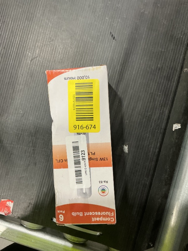 Photo 1 of 13 Watt Single Tube 2 Pin GX23 Base,PL-13W GX23 2700K,800 Lumens,82 CRI,T4 Shape, Replaces Philips PLS13W827,TCP 32013,Sylvania CF13DS/827/ECO PLS 13W 827,PL13/SP27K-6 Pack