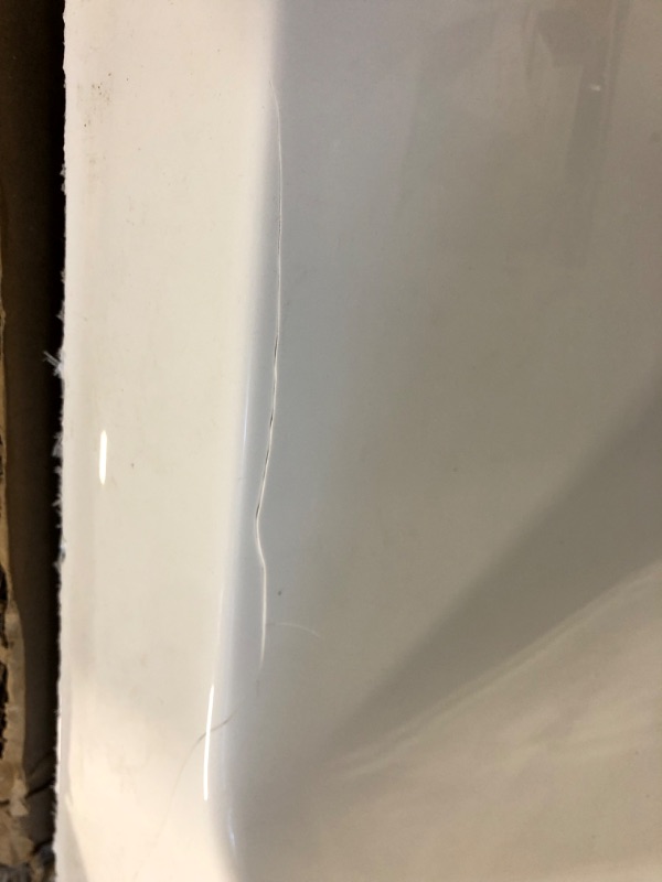 Photo 1 of ***BROKEN AT A CORNER****rKingston Brass Aqua Eden VTAP603622L 60-Inch Acrylic Alcove Tub with Left Hand Drain, White