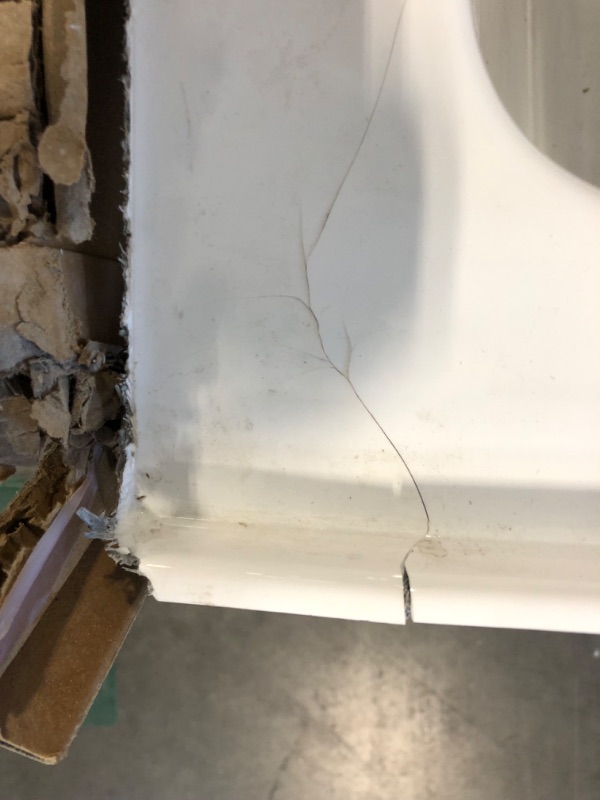 Photo 1 of ***BROKEN AT A CORNER****rKingston Brass Aqua Eden VTAP603622L 60-Inch Acrylic Alcove Tub with Left Hand Drain, White