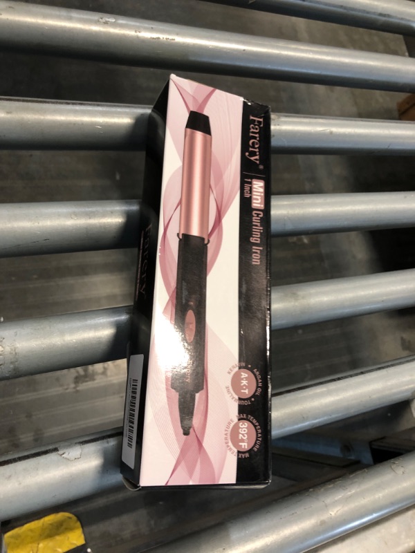Photo 1 of 1 Inch Dual Voltage Ceramic Curling Iron with Keratin & Argan Oil, Mini Hair Curler, Travel Size with Storage Bag