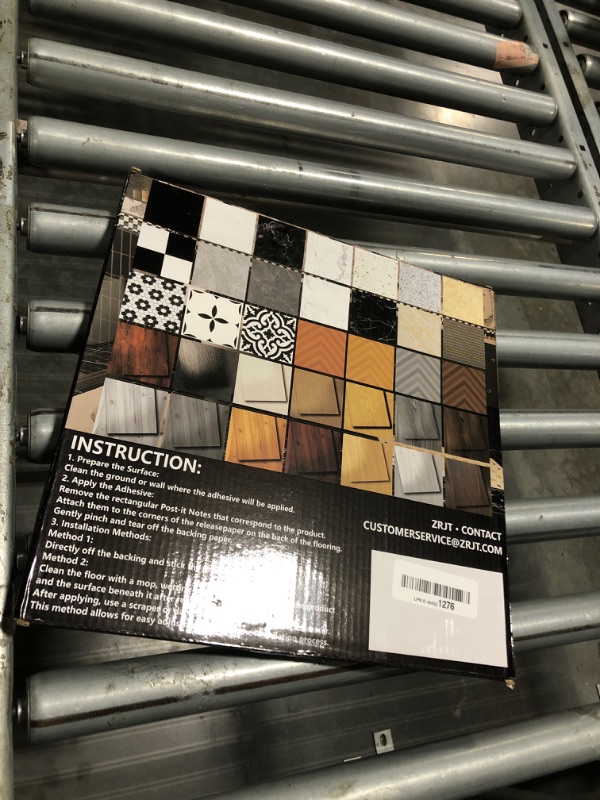 Photo 1 of 10-Pack Peel and Stick Floor Tiles Vinyl Floor 12 x 12 inch Self Adhesive Waterproof Flooring Planks DIY for Bathroom, Kitchen, Living Room, RV, Cover 10 Sq. Ft, Black Vein Marble