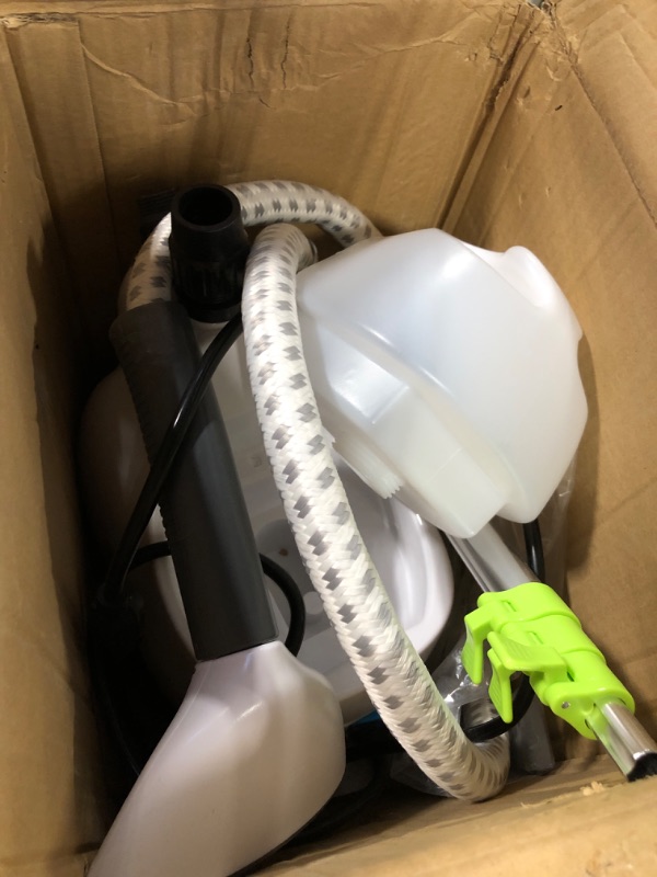 Photo 1 of ***FOR PARTS***Steamfast SF-407 Canister Fabric Steamer, With Telescopic Pole and Fabric Brush, 45 Second Heat Up Time, Chemical-Free Steam, Clothes Hook, Fabric Brush, 40-Ounce Water Tank, White