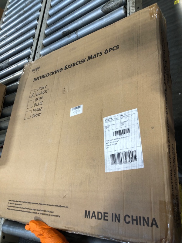 Photo 1 of [MISSING ITEMS] Yes4All EVA Interlocking Mats, Puzzle Floor Tiles, Foam Floor Padding with Border for Furniture, Home Space, Living Room, Garage 24 SQFT