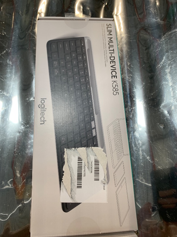 Photo 1 of ****"5" key broken****Logitech K585 Multi-Device Slim Wireless Keyboard, Built-in Cradle for Device; for Laptop, Tablet, Desktop, Smartphone, Win/Mac, Bluetooth/Receiver, Compact, Easy Switch, 24 Month Battery - Graphite