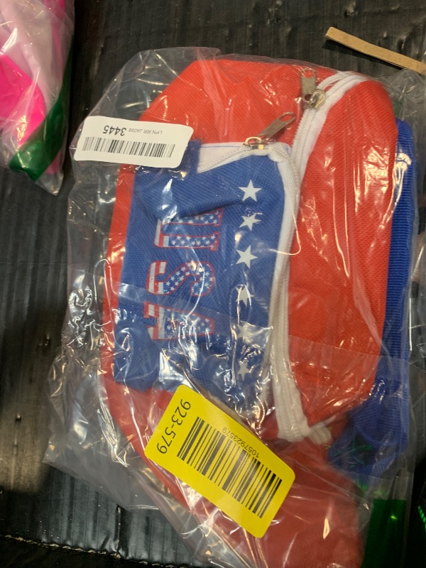 Photo 1 of ***MISSING SWEATBANDS AND GLASSES***? Pcs 4th of July Fanny Pack Beer Belt Sunglasses USA Headband Wristband 4th of July Accessories Independence Day