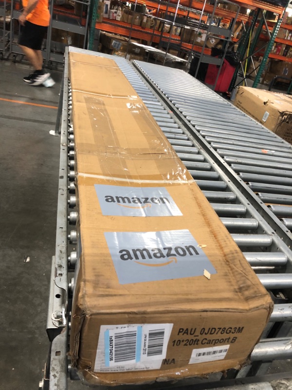 Photo 1 of ***MISSING HARDWARE**
DEXSO 20'x10'x11' Windproof Carport Heavy Duty, 20 GA. Reinforced Poles & 14 mil PE Canopy, Extra Large Anti-High Wind Portable Garage for Full-Sized Pickup Truck and Bass Boat, Khaki