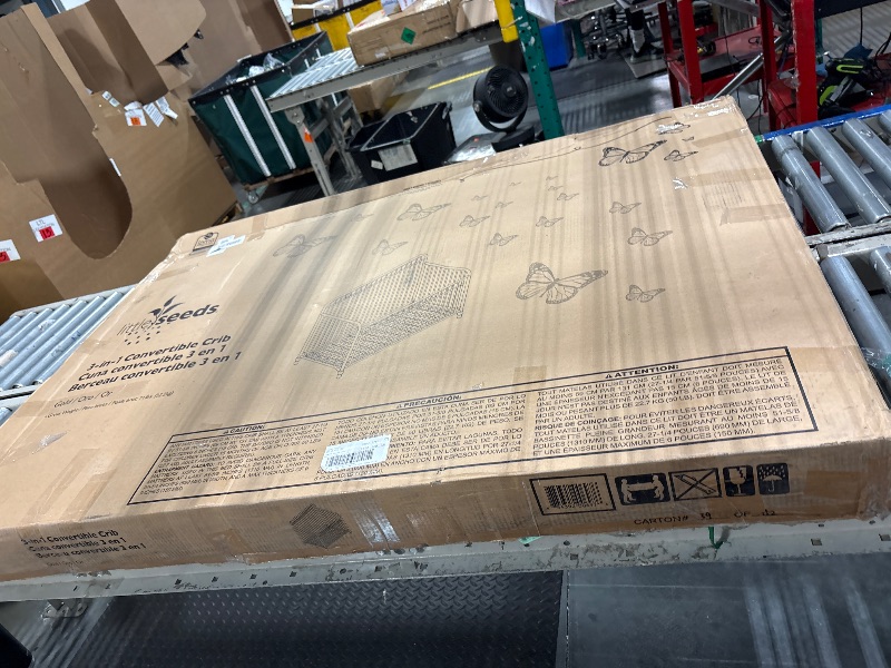 Photo 1 of ****MISSING HARDWARE**** Little Seeds Ivy 3-in-1 Convertible Metal Crib, Gold