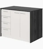 Photo 1 of **COLOR MAY BE DIFFERENT**
South Shore Myro, Contemporary Kitchen Island, Faux Black Stone and White