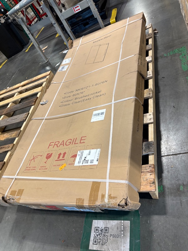 Photo 1 of **FACTORY SEALED-STRAPS STILL FULLY INTACT**
Sunrosa Frameless Shower Door, 60" W x 76" H Sliding Shower Door, Soft Close Shower Door with 3/8" (10 mm) Clear SGCC Tempered Glass, Brushed Nickel