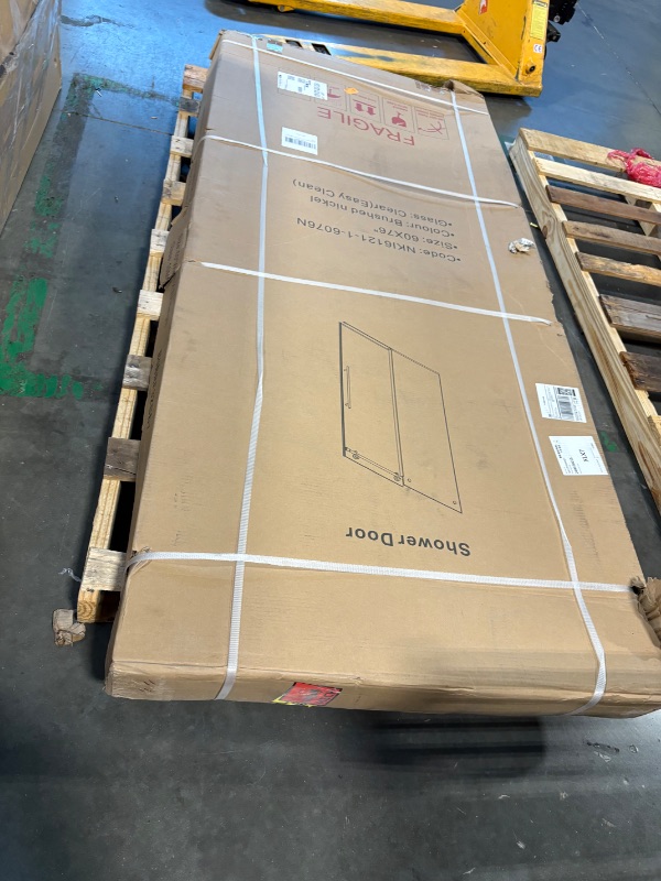 Photo 1 of **FACTORY SEALED-STRAPS STILL FULLY INTACT**
Sunrosa Frameless Shower Door, 60" W x 76" H Sliding Shower Door, Soft Close Shower Door with 3/8" (10 mm) Clear SGCC Tempered Glass, Brushed Nickel