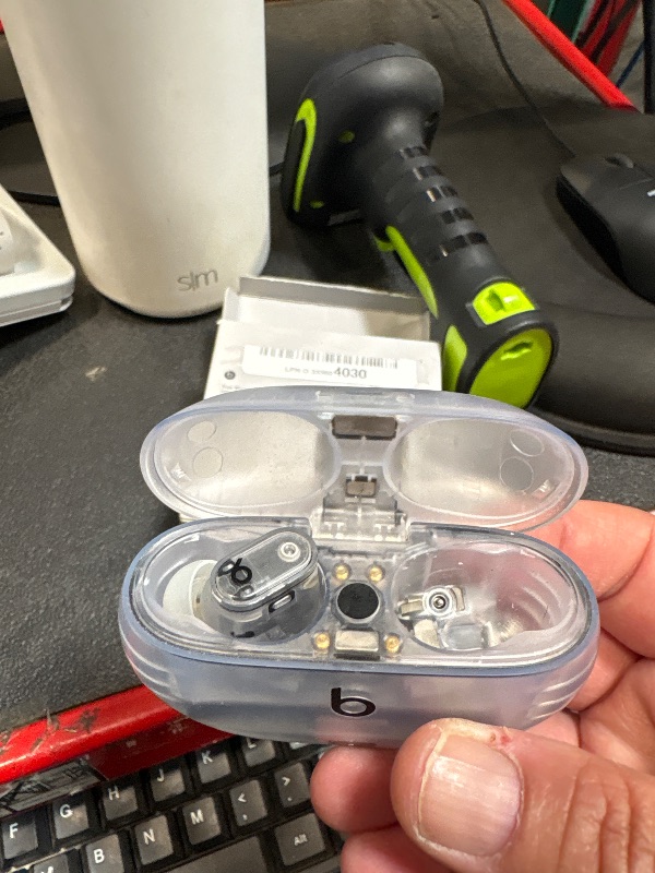 Photo 1 of **missing 1 earbud**
Beats Studio Buds + | True Wireless Noise Cancelling Earbuds, Enhanced Apple & Android Compatibility, Built-in Microphone, Sweat Resistant Bluetooth Headphones, Spatial Audio - Transparent