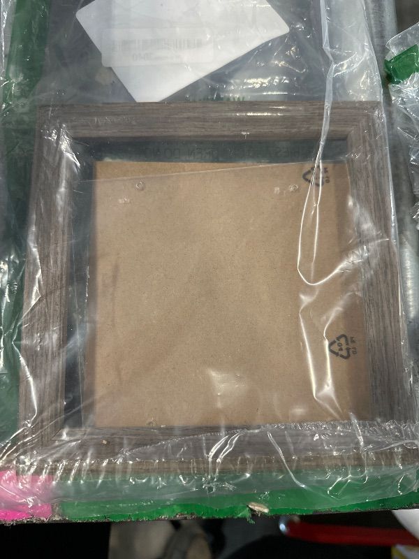 Photo 1 of **FRAME ONLY** FINGERINSPIRE It's All Shits Art Sign Solid Wood Bathroom Sign with Arylic Layer 7x7 Inch Funny Bathroom Wall Art Large Hangable Wooden Frame for Bathroom Decor