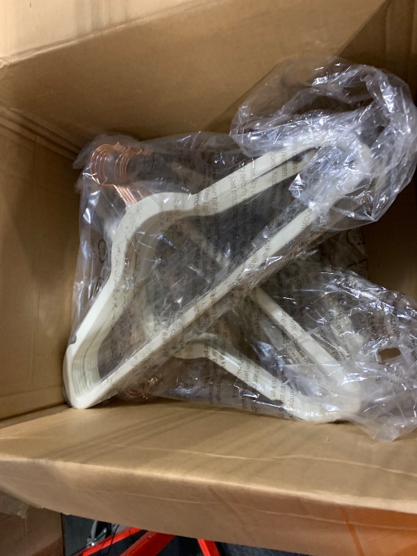 Photo 1 of ***20-PACK***Amazon Basics Slim, Velvet, Non-Slip Suit Clothes Hangers, Ivory/Rose Gold - Pack of 20