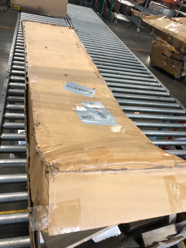 Photo 1 of ***WORPED WOOD SPLIT WOOD****Walker Edison Tinsley Rustic Barn-Door Low Stand for TVs up to 80 Inches, 70 Inch, Grey Wash