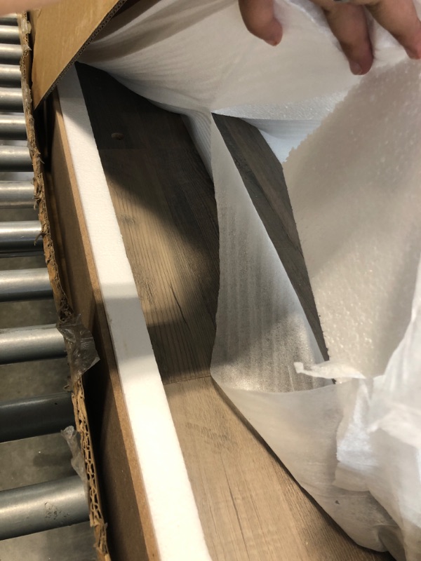 Photo 1 of ***WORPED WOOD SPLIT WOOD****Walker Edison Tinsley Rustic Barn-Door Low Stand for TVs up to 80 Inches, 70 Inch, Grey Wash