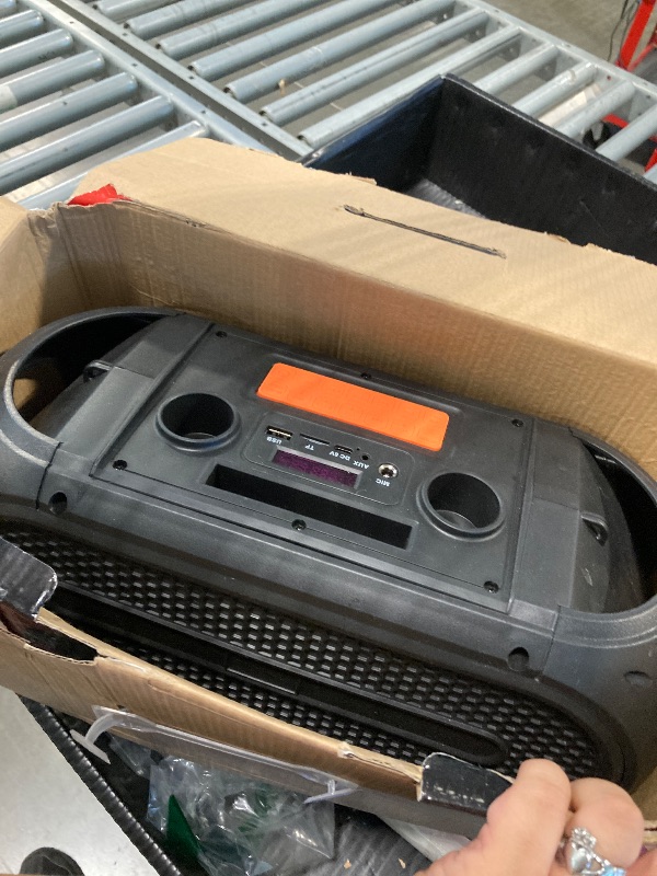 Photo 1 of ***used***Delxo Karaoke Machine with 2 Wireless Microphones for Adult, Powerful Portable Bluetooth Speaker Loud for Party, PA System Remote Singing Machine with LED Lights, Support BT TWS USB TF, Gift