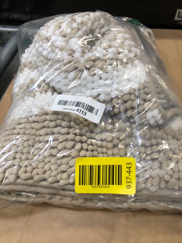 Photo 1 of ***MISSING ONE***Tindbea Bathroom Rugs Set 2 Piece, Extra Soft and Absorbent Fluffy Striped Chenille Bath Mat Rug Set, Non Slip Bathroom Floor Mat, Machine Washable (20" x 32" Plus 16" x 24", Khaki)