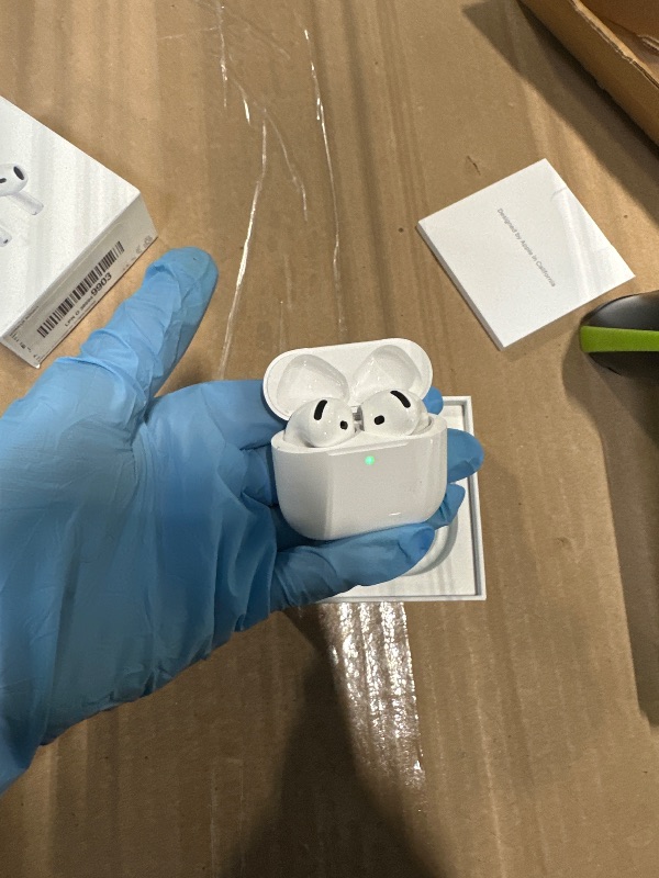 Photo 1 of ***LINKED TO ANOTHER ACCOUNT**
Apple AirPods 4 Wireless Earbuds, Bluetooth Headphones, with Active Noise Cancellation, Adaptive Audio, Transparency Mode, Personalized Spatial Audio, USB-C Charging Case, Wireless Charging, H2 Chip