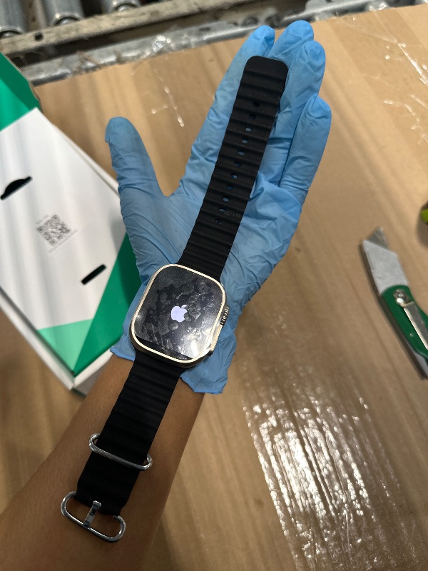 Photo 1 of **NO CHARGER** Apple Watch Ultra [GPS + Cellular 49mm] Titanium Case with Midnight Ocean Band, One Size (Renewed Premium)