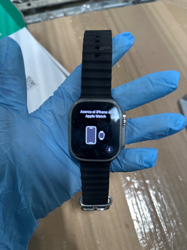 Photo 1 of **NO CHARGER** Apple Watch Ultra [GPS + Cellular 49mm] Titanium Case with Midnight Ocean Band, One Size (Renewed Premium)