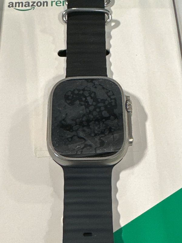 Photo 1 of **NO CHARGER** Apple Watch Ultra [GPS + Cellular 49mm] Titanium Case with Midnight Ocean Band, One Size (Renewed Premium)