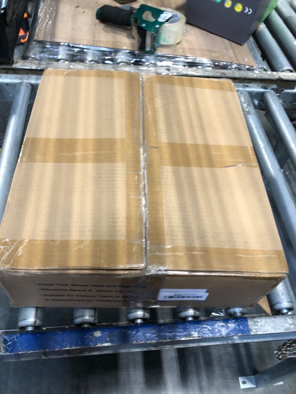 Photo 1 of 12 Pack Large Shoe Organizer Storage Boxes for Closet, Modular Space Saving Shoe Boxes Clear Plastic Stackable Sneaker Containers Display Case with Lid, Pearl White