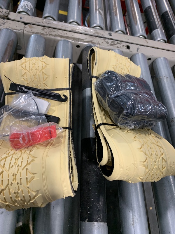 Photo 1 of ** size 24***YUNSCM 2-PCS 26x1 3/8 (37-590) Beige Bike Tires and 26x1 3/8" Heavy Duty Bike Tubes Schrader Valve with 2 Rim Strips Compatible with Road Bike 26 x 1 3/8 26x1 3-8 Bicycle Tires and Tubes (Y-1072)