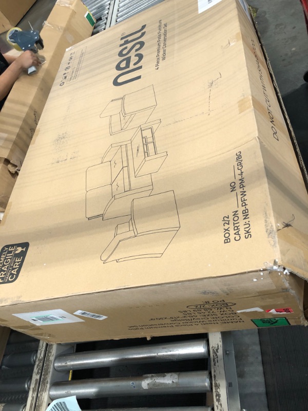 Photo 1 of **partial set, missing one box**Nestl Wicker Outdoor Furniture Set - 4 Piece Patio Set (Grey/Beige)