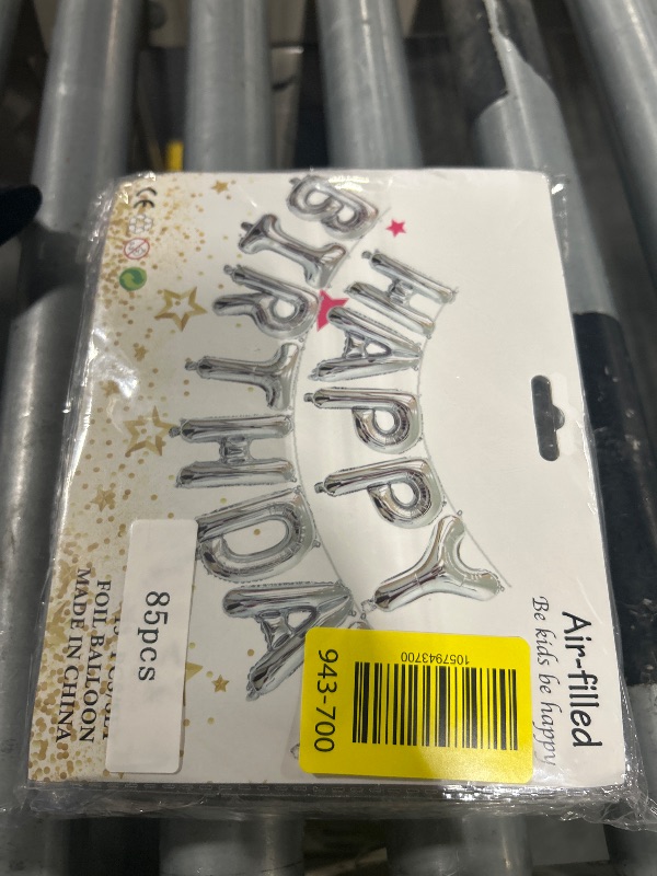 Photo 1 of [85 PCS] 16" Foil Personalized Name Happy Birthday Balloons Letters, Mylar Aluminum Custom Name and Age Letter Balloons, 2 Sets A- Z & 0-9 for Birthday Party Graduation Wedding Holiday Event (Silver)