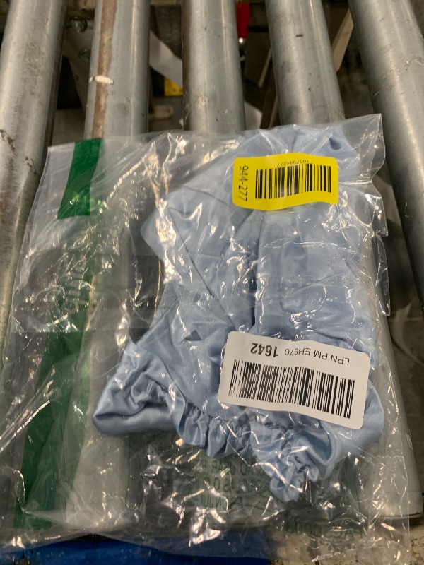 Photo 1 of 100% Mulberry Silk Bonnet for Women Hair Bonnet for Sleeping with Hair Scrunchy Elastic Tie Band Night Cap(Blue)