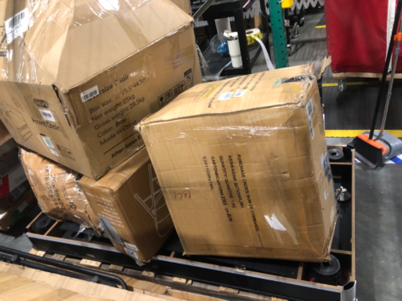 Photo 1 of  USED***AS IS FINAL SALE NO RETURNS**Pallet of mixed untested items
couch,desk, table chairs office chair
