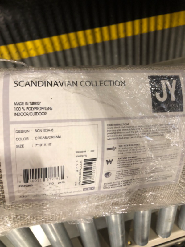 Photo 1 of ** USED** JONATHAN Y Maribo High-Low Abstract Striped Indoor/Outdoor Area Rug, Contemporary, Modern, Vintage, Bohemian for Bedroom,Kitchen,Living Room,Non Shedding,Easy-Washing, Cream, 8x10 (SCN103A-8)