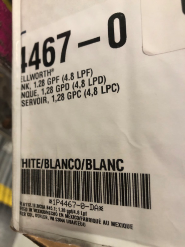 Photo 1 of ** ONLY TANK AND LID /  NO TOILET ** KOHLER K-25224-0 Highline Tall Two-Piece/  Elongated Toilet with Left-Hand Trip Level, .28 GPF, White 