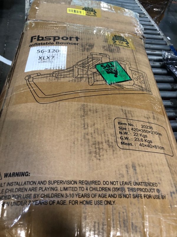 Photo 1 of ** VERY USED/ INCLUDED BLOWER ** FBSPORT Inflatable Bounce House Water Slide, Bounce House for Kids Indoor Outdoor Bouncy House with 550W Blower, Bounce Castle with Slide Ball Shooting, Water Gun, Splash Pool, Bounce Area, Hose