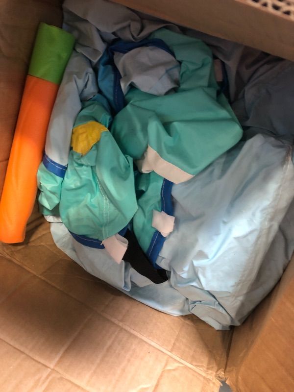 Photo 1 of * ONLY INFLABLE / NOT  INCLUDE  INFLATOR ** COME Bounce House Double Slides for Kids 3-10, Large Bounce Castle with Air Blower 550W, Pool, Jumping, Climbing, Balls, Ring Toss, Inflatable Water Park for Birthday Party Holiday Outdoor Indoor