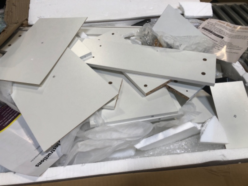 Photo 1 of ** MIRROR IN GOOD CONDITION ** COMHOMA Makeup Vanity Desk with Mirror and Lights, Vanity Table and Chair Set with 5 Drawers and Charging Station, Bedroom Dresser LED Mirror Stepless Dimmable & 3 Color Modes Adjustable, White