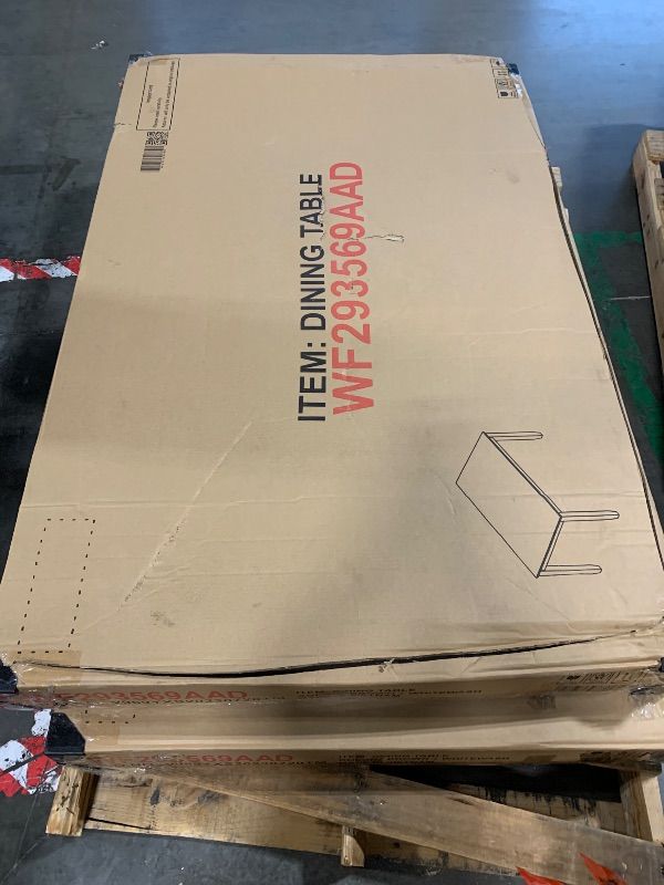 Photo 1 of ** NEW** KELRIA Retro Rustic Style 6-Piece Dining Set, Including 4 Upholstered Chairs, 1 Table and a Bench, for Playroom, Living Room, Home Bar, and Kitchen, Whitewash, Brown + White