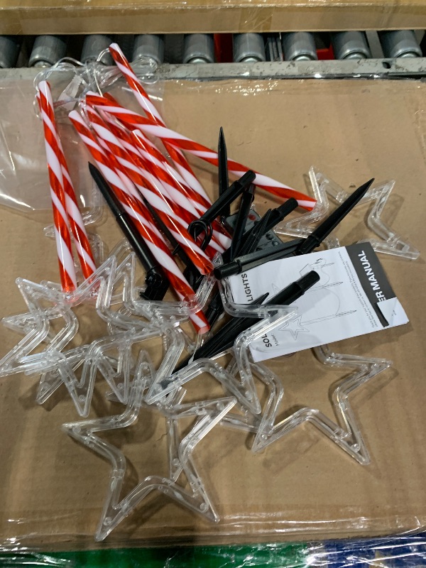 Photo 1 of 10 Pack Christmas Decorations Outdoor Solar Candy Lights, Multicolor Solar Lights with USB Charge, 10 Modes Waterproof Lights with 150 LEDs, Outdoor Christmas Decoration for Yard Path