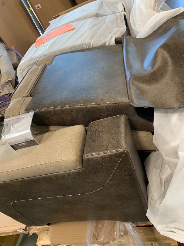 Photo 1 of ****NO RETURN***
+
Signature Design by Ashley Next-Gen DuraPella Power Reclining Sofa – Wireless & USB Charging, Zero-Gravity, Water-Repellent Faux Leather, Tan/Brown