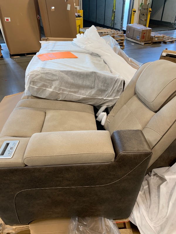 Photo 1 of ****NO RETURN***
+
Signature Design by Ashley Next-Gen DuraPella Power Reclining Sofa – Wireless & USB Charging, Zero-Gravity, Water-Repellent Faux Leather, Tan/Brown
