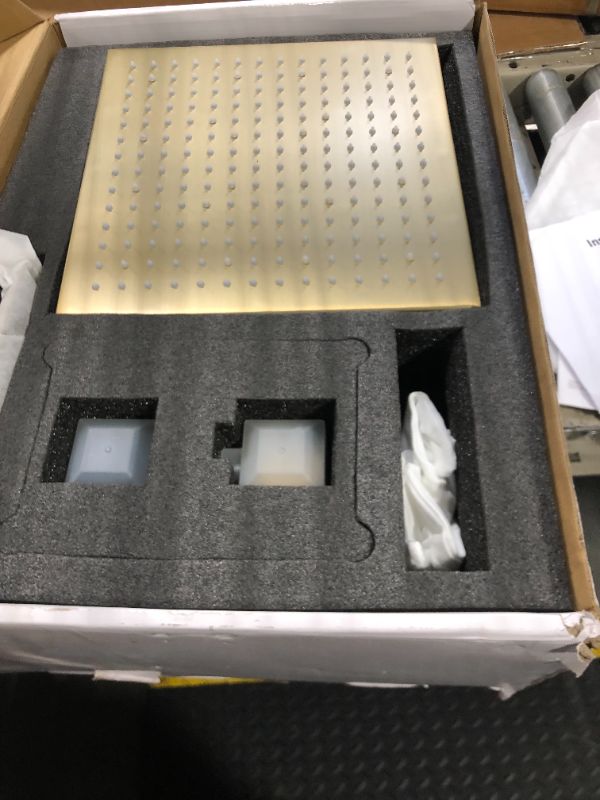 Photo 1 of *USED*
Enga Dual Shower Head Shower System with Body Jets, 12" Ceiling Mounted Rain Shower Head & 6" Wall Mounted Head Full Body Rainfall Shower Faucet with Valve Kit, Brushed Gold