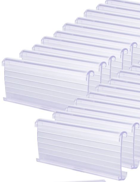 Photo 1 of 100 Pcs Wire Shelf Label Holders, Wire Rack Label Holder, Plastic Labels for Wire Shelving, Shelf Label Clips with Label Paper Inserts,Compatible with 1-1/4 Inch Shelves