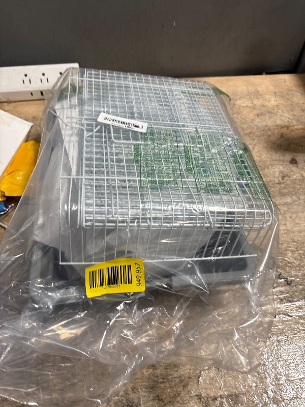Photo 1 of (FAIR) PINVNBY Dwarf Hamster Cage, Small Animal Cages, 2-Tier Travel Portable Mouse Cage Hamster Carrier with Castle House Running Exercise Wheels, Water Bottle and Food Dis?Gray?