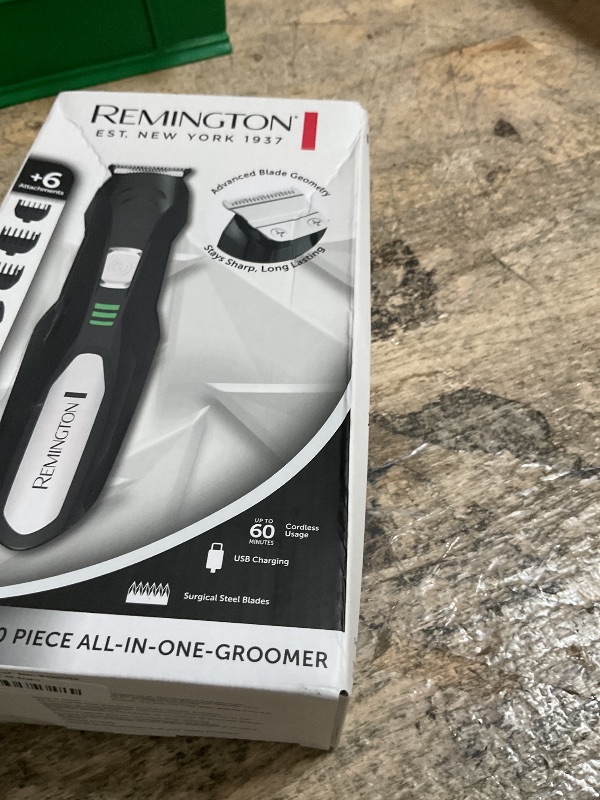Photo 1 of **MISSING ATTACHMENTS AND POWER CORD** Remington All-in-One Grooming Kit, Lithium Powered, 8 Piece Set with Trimmer, Men's Shaver, Clippers, Beard and Stubble Combs, Black