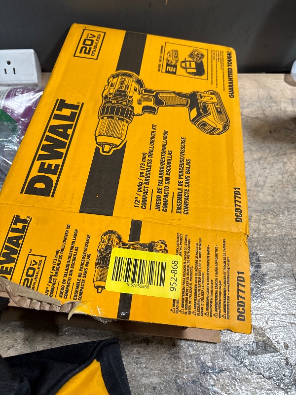 Photo 1 of (sold for parts) DEWALT 20V MAX Cordless Drill Driver, 1/2 Inch, 2 Speed, XR 2.0 Ah Battery and Charger Included (DCD777D1)