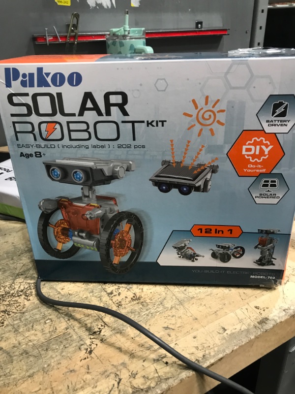 Photo 1 of 12-in-1 Solar Robot Kit for Kids 8-12, STEM Educational Building Toys with Solar Panel & Battery Power, DIY Science Experiment, Easter Birthday Gifts for Boys Girls 8 9 10 11 12 Years Old-Grey