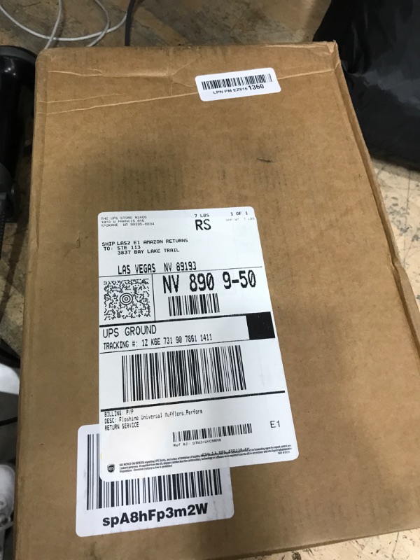 Photo 1 of (untested) Floshine Universal Mufflers,Performance Automotive Exhaust Muffler, Single Chamber 3" (ID) center in 2.25" (ID) dual out (Black)